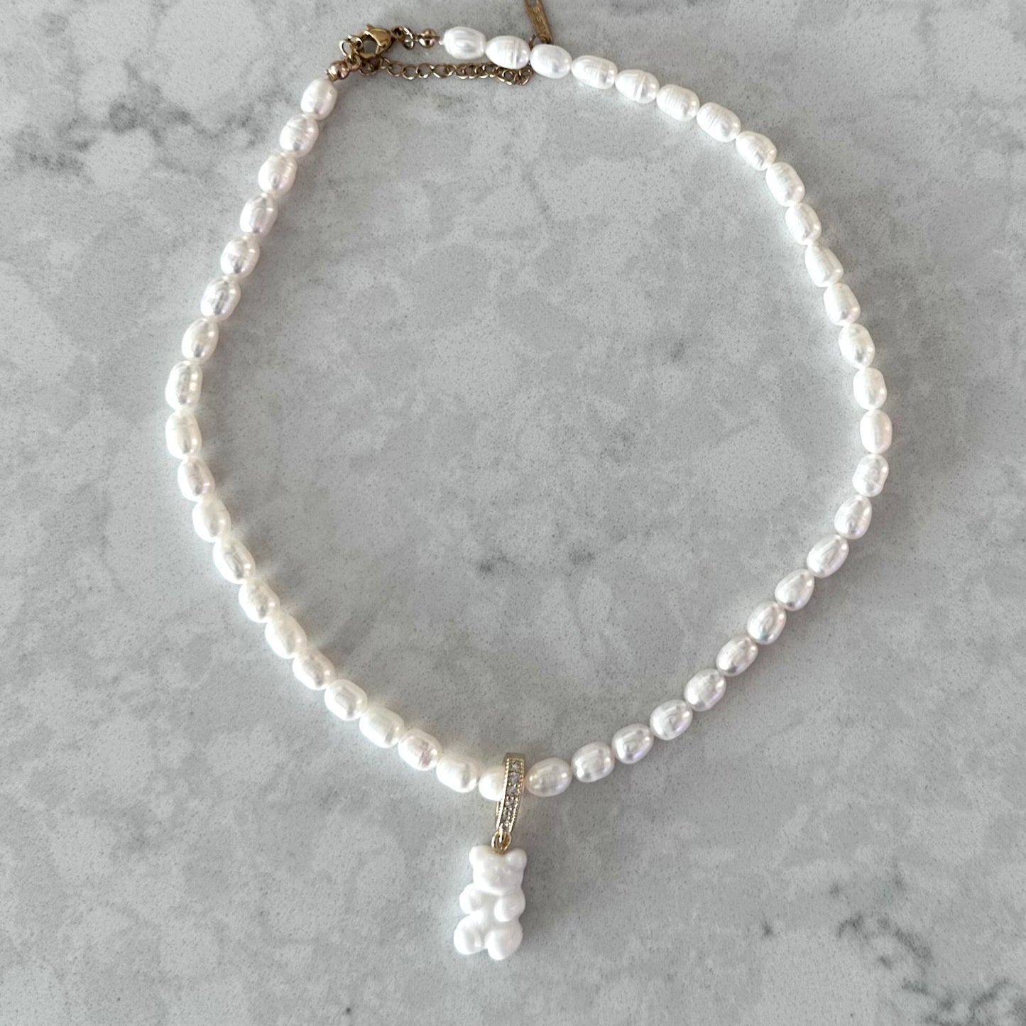 Queen Bear Pearl Necklace