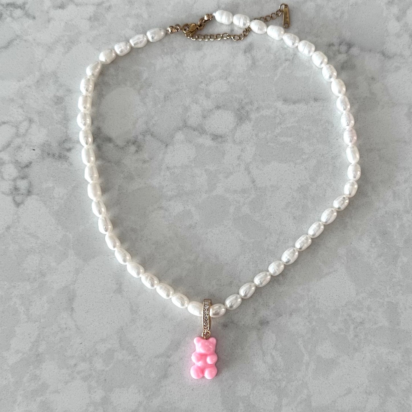 Queen Bear Pearl Necklace