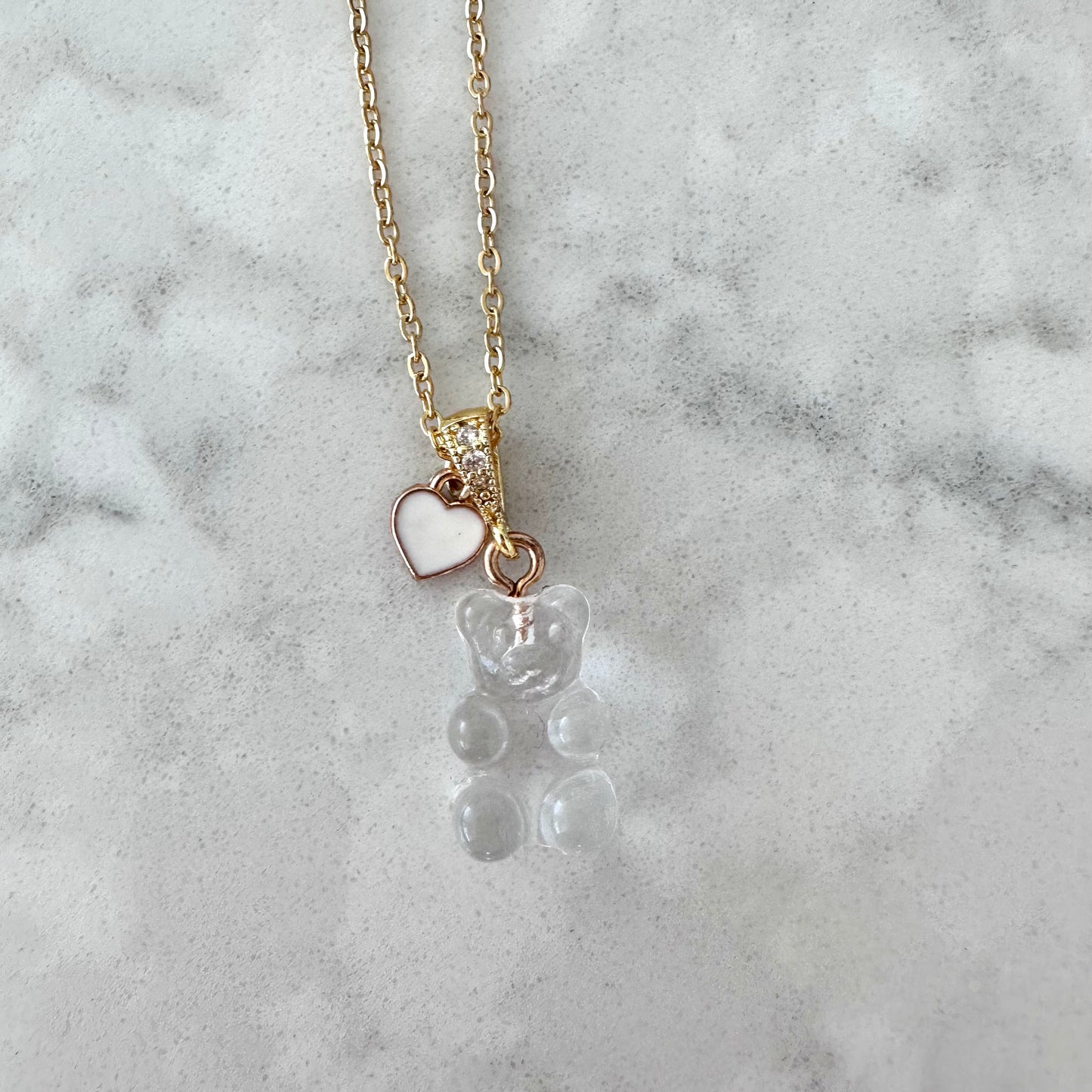 Ice Queen Signature Jelly Bear Heart Necklace